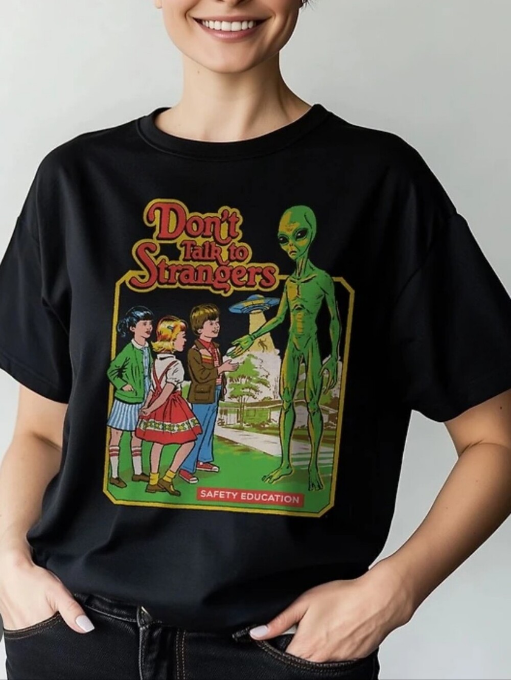 Authentic Licensed Steven Rhodes "Don't Talk to Strangers" Graphic T Unisex READ